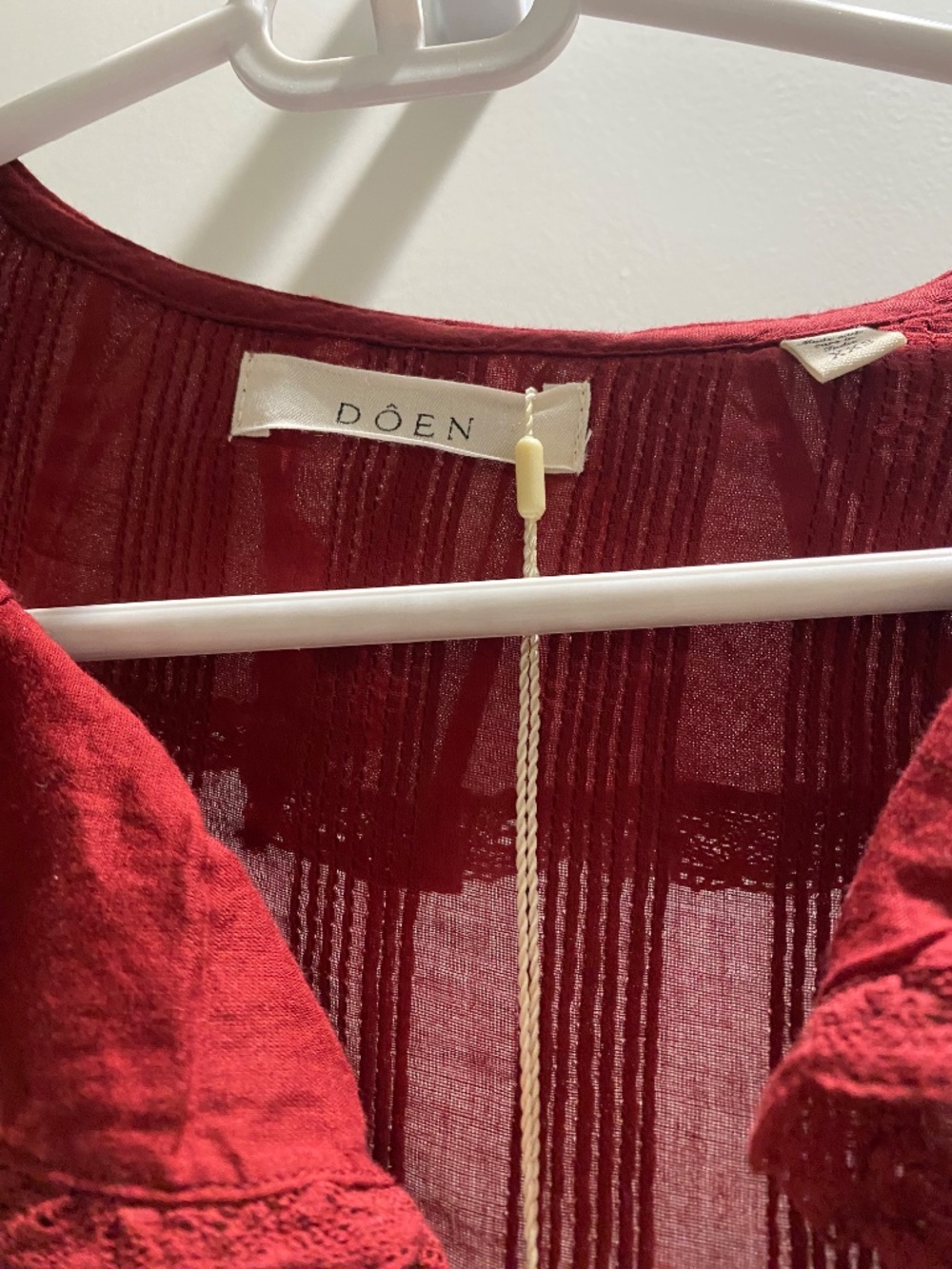DOEN Hardy Blouse Deep Crimson-XXS - Picture 4 of 4